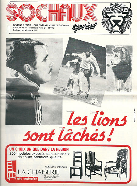 AZ Programma 8-apr-1981 Sochaux uit